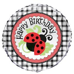 Lady Bugs Happy Birthday Foil Balloon - 45cm