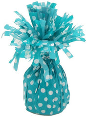 Foil Balloon Weight - Caribean Teal Dots