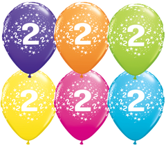 2nd Birthday Latex Balloons - (6 pack)