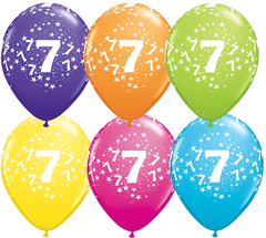 7th Birthday Latex Balloons - (6 pack)