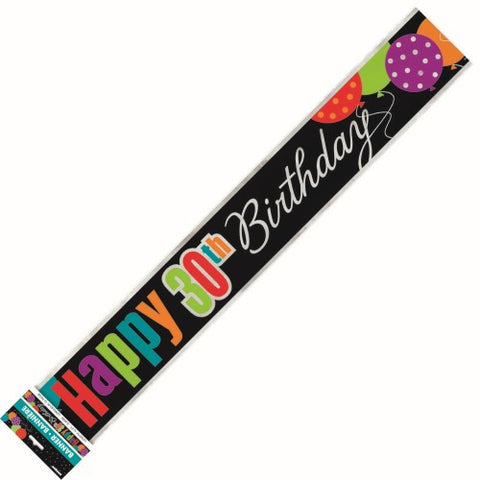 Happy 30th Birthday Foil Banner - Foil (3.6m)