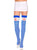 Opaque Blue Stripe Thigh Hi With Red Anchor