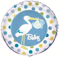 Baby Boy Stork Foil Balloon - 46cm