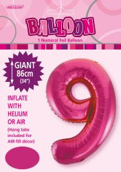 Foil Number 9 - Hot Pink (86cm)