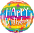 Happy Birthday Rainbow Stripes Dots Foil Balloon - 46cm