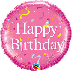Happy Birthday Pink Foil Balloon - 46cm