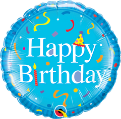 Happy Birthday Blue Foil Balloon - 46cm