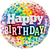 Happy Birthday Rainbow Confetti Foil Balloon - 46cm