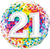 21 Rainbow Confetti Foil Balloon - 46cm
