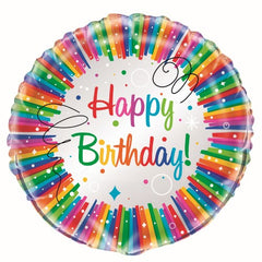 Rainbow Ribbon Foil Balloon - 46cm