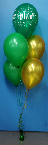 Congratulations & 4 Metallic Balloon Arrangement - Stacked