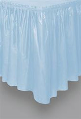 Pastel Blue Plastic Table Skirt