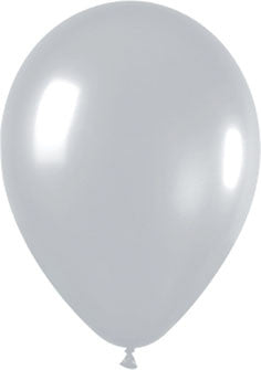Metallic Pearl Silver Balloons (25 pack)
