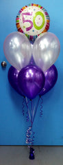 50 Foil & 6 Metallic Balloon Arrangement - Stacked
