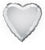 Silver Heart Foil Balloon - 46cm