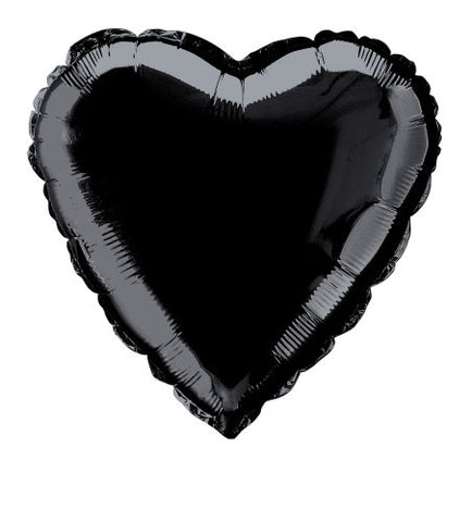 Black Heart Foil Balloon - 46cm