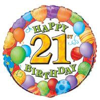 21st Birthday Balloons Foil Balloon - 46cm