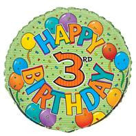 3rd Birthday Foil Balloon - 46cm