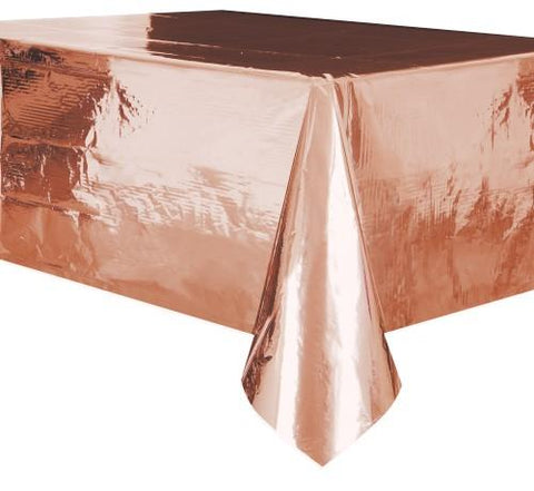 Rose Gold Plastic Table Cover - Rectangle