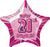 Glitz Pink - 21st Birthday Star Foil Balloon - 50cm