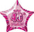 Glitz Pink - 40th Birthday Star Foil Balloon - 50cm