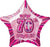 Glitz Pink - 70th Birthday Star Foil Balloon - 50cm