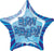 Glitz Blue - Happy Birthday Star Foil Balloon - 50cm
