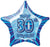 Glitz Blue - 30th Birthday Star Foil Balloon - 50cm
