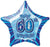 Glitz Blue - 60th Birthday Star Foil Balloon - 50cm
