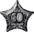 Glitz Black & Silver - 60th Birthday Star Foil Balloon - 50cm