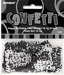 Glitz Black & Silver - Happy Birthday Confetti (14 grams)