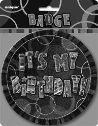 Glitz Black & Silver Birthday Badge - 15cm