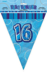 Glitz Blue Flag Banner - 16 (3.6m)