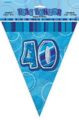 Glitz Blue Flag Banner - 40 (3.6m)