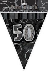 Glitz Black & Silver Flag Banner - 50