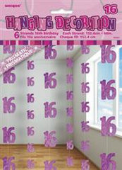 Glitz Pink Hanging Decorations - 16