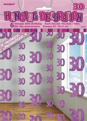 Glitz Pink Hanging Decorations - 30