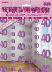 Glitz Pink Hanging Decorations - 40