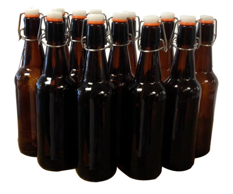 Amber Flip Top Bottle 500ml - Case 12 units
