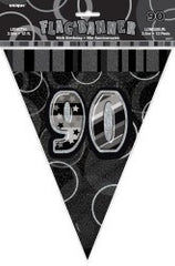 Glitz Black & Silver Flag Banner - 90 (3.6m)