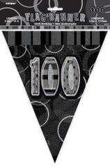 Glitz Black & Silver Flag Banner - 100 (3.6m)