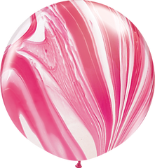 Red & White Agate Latex Balloon - 3ft