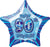 Glitz Blue - 90th Birthday Star Foil Balloon - 50cm