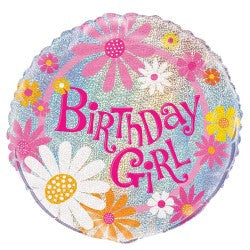 Birthday Girl Prismatic Foil Balloon - 46cm
