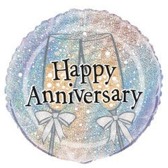 Happy Anniversary Prismatic Foil Balloon - 46cm