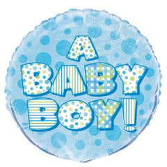 Baby Boy Prismatic Foil Balloon - 45cm