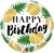 Happy Birthday Golden Pineapple Foil Balloon - 46cm