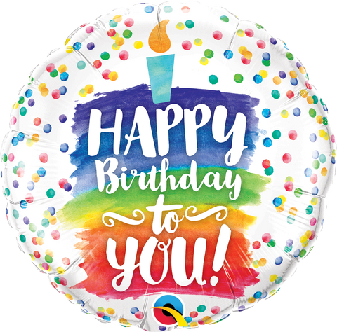 Happy Birthday To You Rainbow Cake Foil Balloon - 46cm