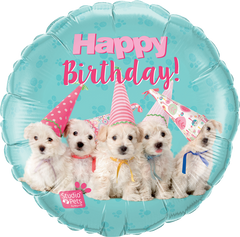 Happy Birthday Puppies Foil Balloon - 46cm