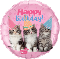Happy Birthday Kittens Foil Balloon - 46cm